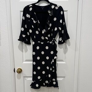 Lily Black White Polka Dot & Black Dress